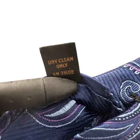 JOS.A.Bank Reserve Paisley 100% Silk Necktie Navy & Purple - Picture 4 of 6